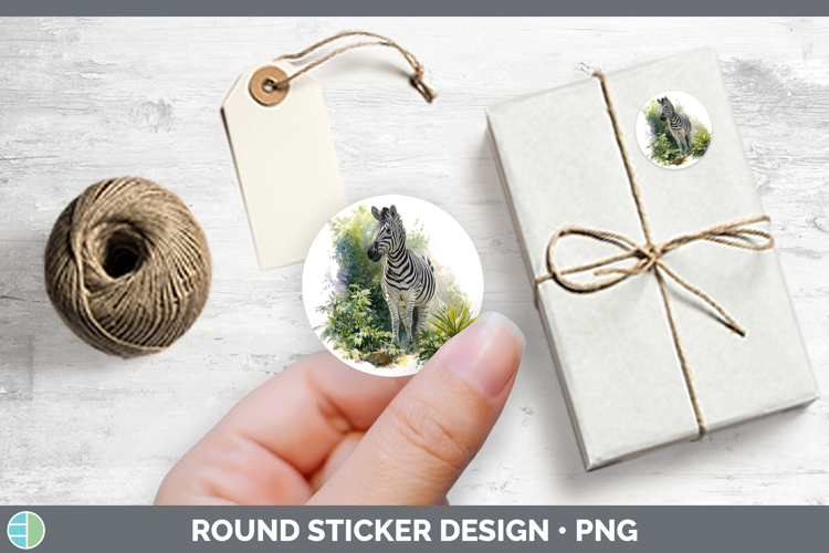 Zebra Safari Botanicals Stickers Design