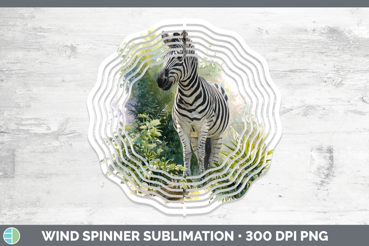 Zebra Safari Botanicals Wind Spinner Sublimation Design