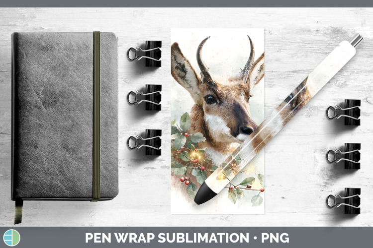 Antelope Safari Christmas Botanicals Pen Wrap Sublimation De