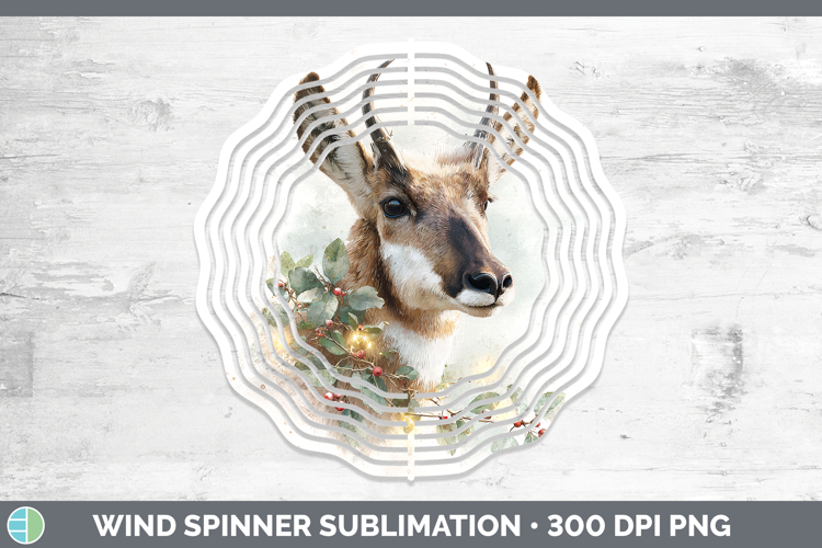 Antelope Safari Christmas Botanicals Wind Spinner Sublimatio