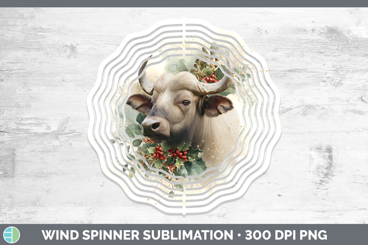 Buffalo Safari Christmas Botanicals Wind Spinner Sublimation