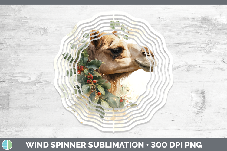 Camel Safari Christmas Botanicals Wind Spinner Sublimation D