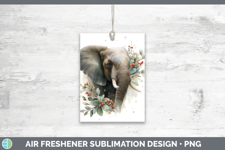 Elephant Safari Christmas Botanicals Air Freshener Sublimati