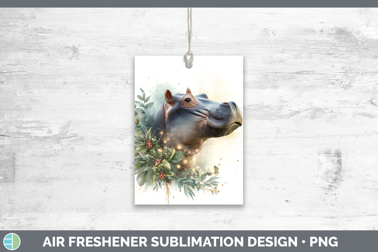 Hippo Safari Christmas Botanicals Air Freshener Sublimation