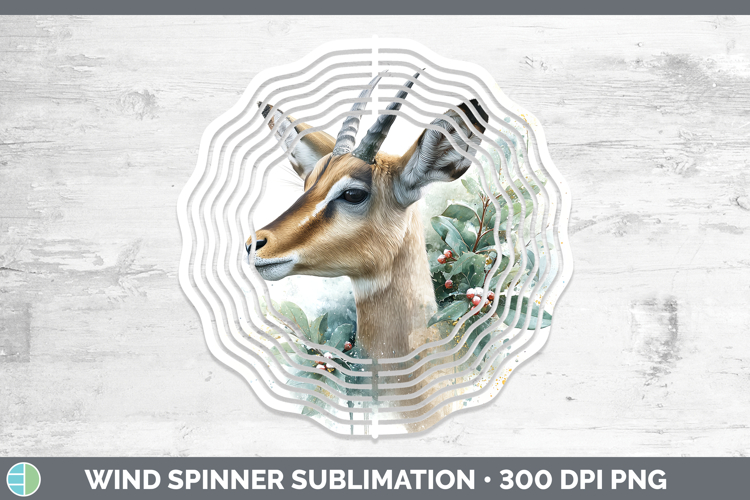 Impala Safari Christmas Botanicals Wind Spinner Sublimation