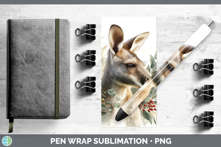 Kangaroo Safari Christmas Botanicals Pen Wrap Sublimation De