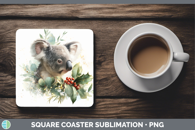 Koala Safari Christmas Botanicals Square Coaster Sublimation
