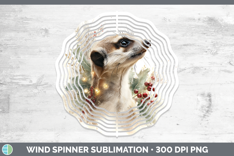 Meerkat Safari Christmas Botanicals Wind Spinner Sublimation