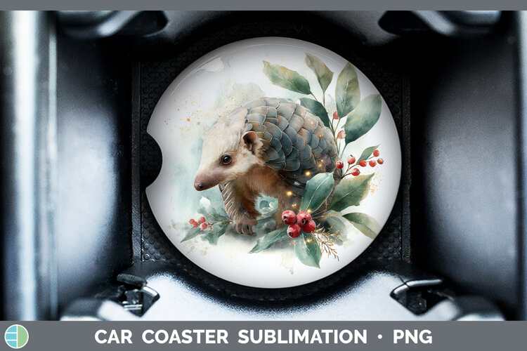 GorgeousSafari Christmas Botanicals Car Coaster design.
