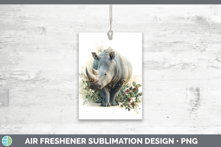 Rhino Safari Christmas Botanicals Air Freshener Sublimation