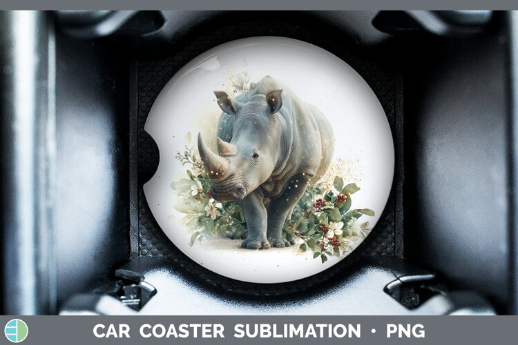 GorgeousSafari Christmas Botanicals Car Coaster design.