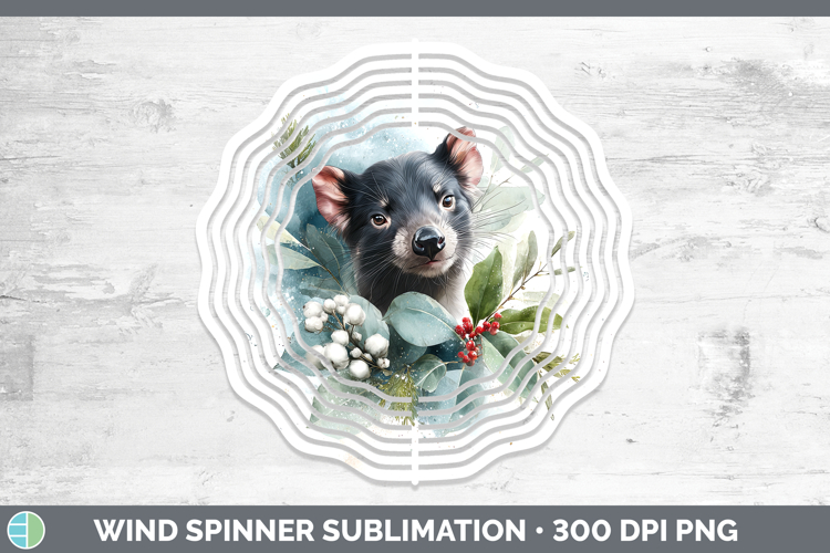 Tasmanian Devil Safari Christmas Botanicals Wind Spinner Sub