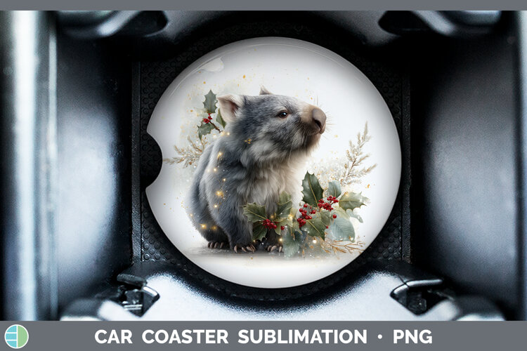 GorgeousSafari Christmas Botanicals Car Coaster design.