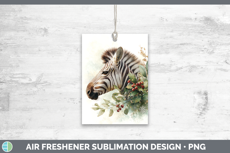 Zebra Safari Christmas Botanicals Air Freshener Sublimation