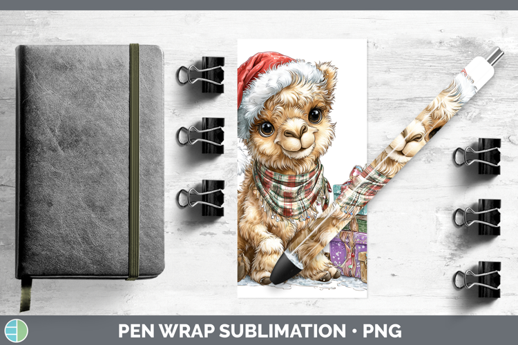Safari Christmas Santa Camel Pen Wrap Sublimation Pen Design