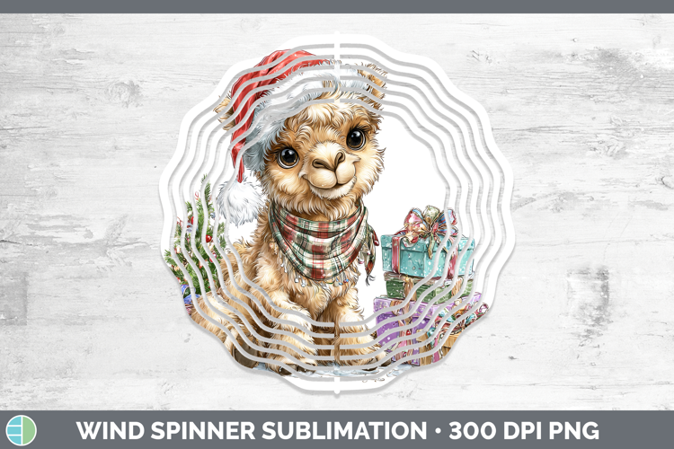Safari Christmas Santa Camel Wind Spinner Sublimation Spinne