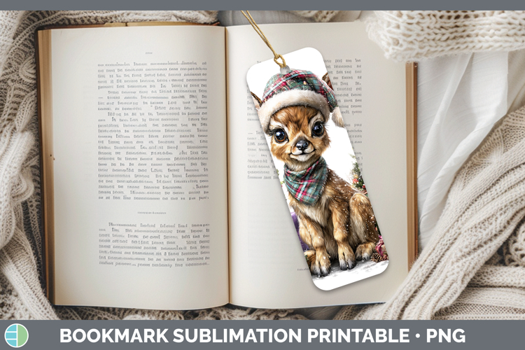 Safari Christmas Santa Impala Bookmark Sublimation Printable