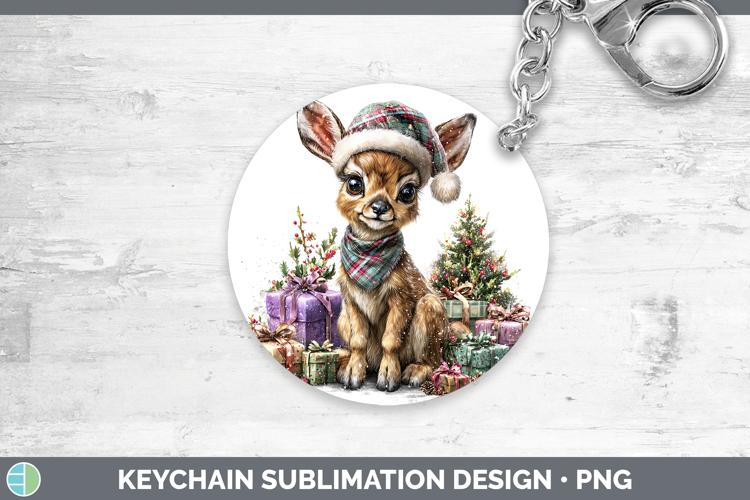 Safari Christmas Santa Impala Keychain Sublimation Keyring D