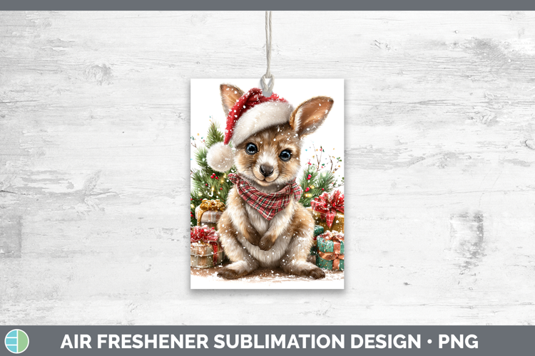 Safari Christmas Santa Kangaroo Air Freshener Sublimation Ca