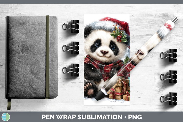 Safari Christmas Santa Panda Bear Pen Wrap Sublimation Pen D