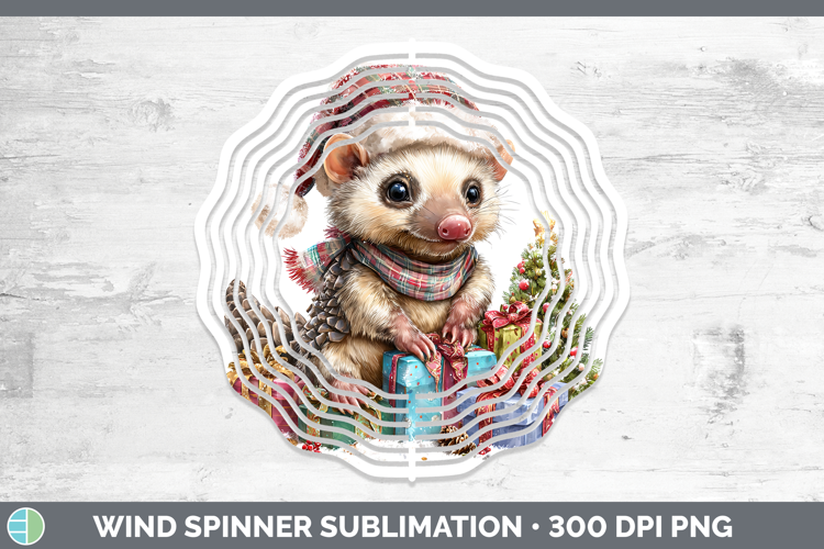 Safari Christmas Santa Pangolin Wind Spinner Sublimation Spi