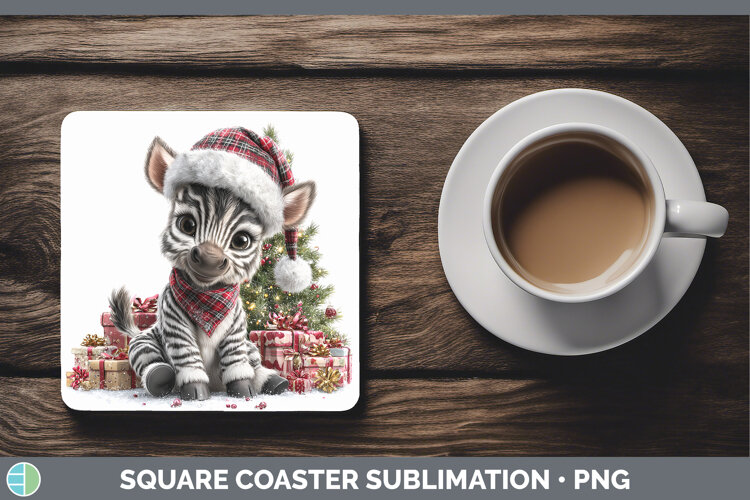 GorgeousSafari Christmas Santa Square Coaster design.