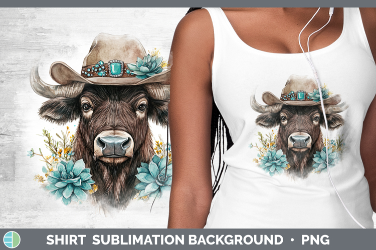 Safari Country Western Buffalo Shirt Sublimation Background