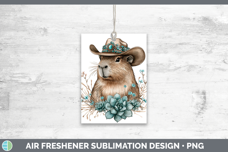 Safari Country Western Capybara Air Freshener Sublimation Ca