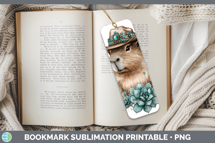 Safari Country Western Capybara Bookmark Sublimation Printab