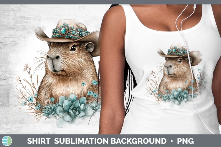 Safari Country Western Capybara Shirt Sublimation Background