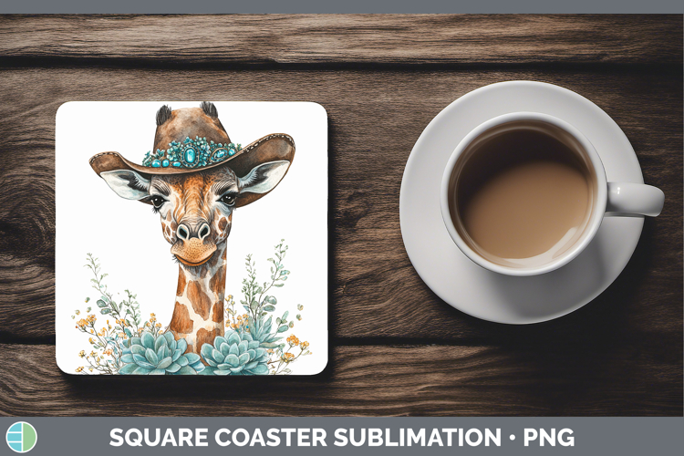 Safari Country Western Giraffe Square Coaster Sublimation Co
