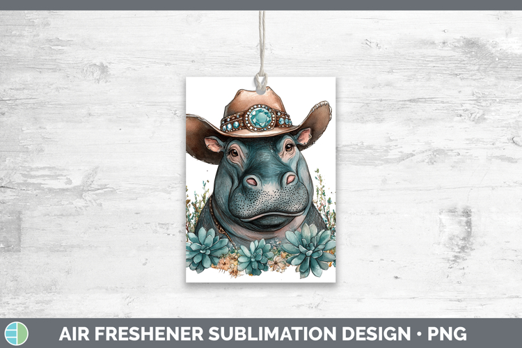 Safari Country Western Hippo Air Freshener Sublimation Car F