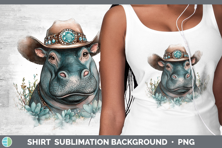 Safari Country Western Hippo Shirt Sublimation Background De