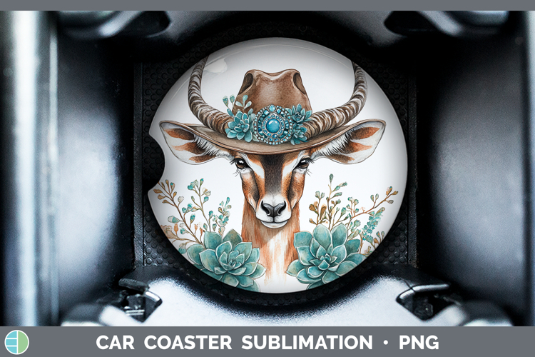 Safari Country Western Impala Car Coaster Sublimation Desig