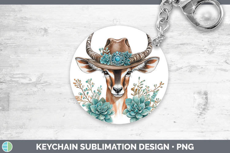 Safari Country Western Impala Keychain Sublimation Keyring D