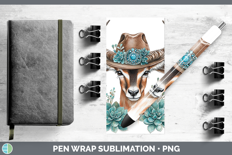 Safari Country Western Impala Pen Wrap Sublimation Pen Desig