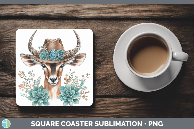 Safari Country Western Impala Square Coaster Sublimation Coa