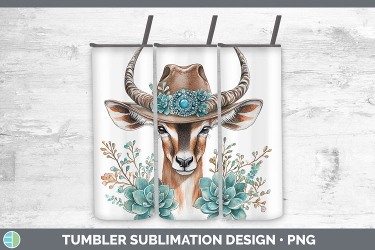 Safari Country Western Impala Tumbler Sublimation 20 oz Skin