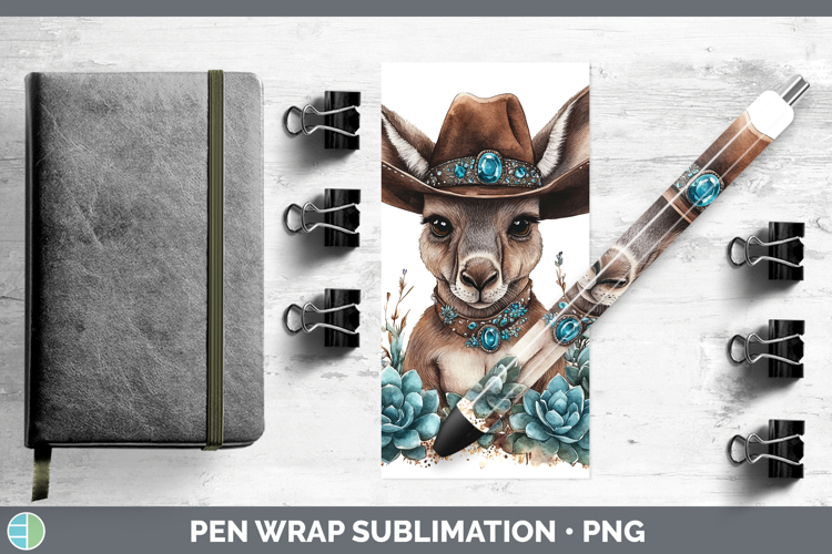 Safari Country Western Kangaroo Pen Wrap Sublimation Pen Des