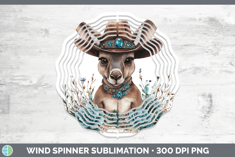 Safari Country Western Kangaroo Wind Spinner Sublimation Spi