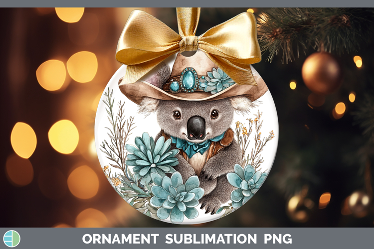 Safari Country Western Koala Ornament Sublimation Bauble Des
