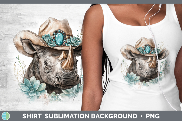 Safari Country Western Rhino Shirt Sublimation Background De