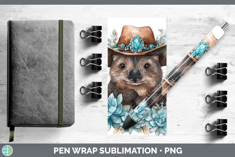 Safari Country Western Wombat Pen Wrap Sublimation Pen Desig