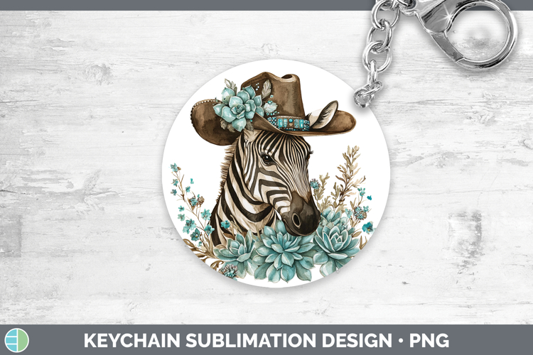 Safari Country Western Zebra Keychain Sublimation Keyring De