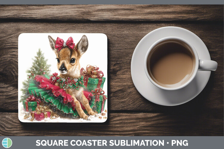 GorgeousSafari Cute Christmas Square Coaster design.