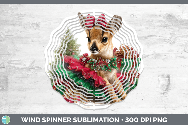 Safari Cute Christmas Antelope Wind Spinner Sublimation Spin