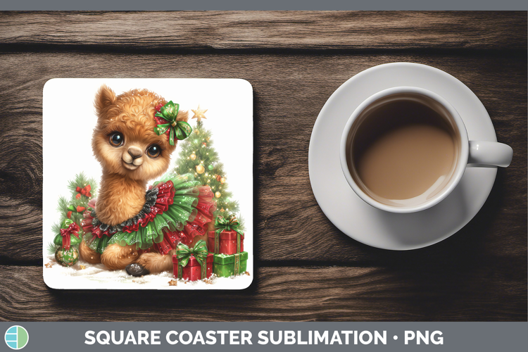 Safari Cute Christmas Camel Square Coaster Sublimation Coast