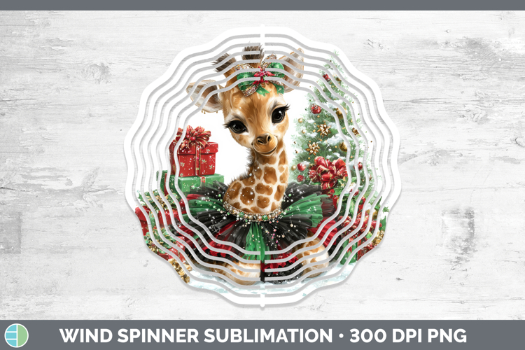 Safari Cute Christmas Giraffe Wind Spinner Sublimation Spinn