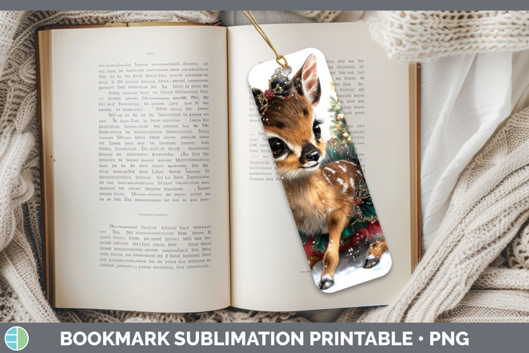 Safari Cute Christmas Impala Bookmark Sublimation Printable