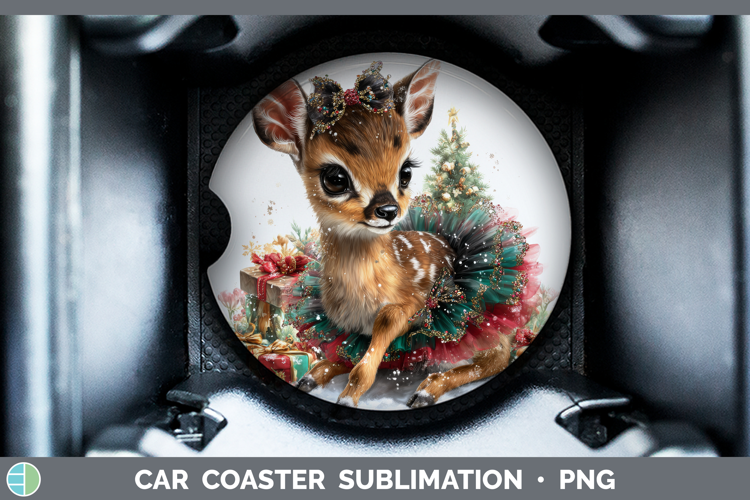 Safari Cute Christmas Impala Car Coaster Sublimation Design